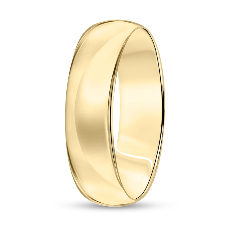 Main Image 2 of 6.0mm Engravable Low Dome Comfort-Fit Wedding Band in 10K Gold (1 Line)