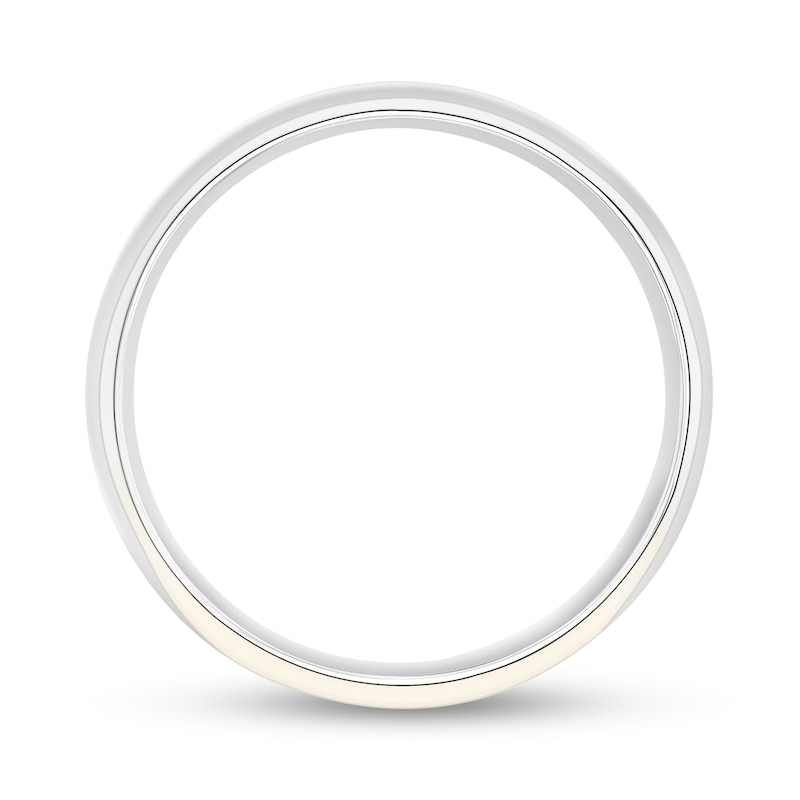 Main Image 3 of 6.0mm Engravable Low Dome Comfort-Fit Wedding Band in 10K White Gold (1 Line)