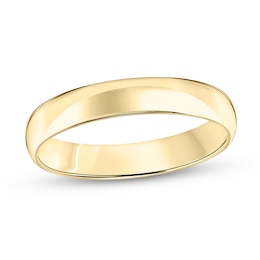 4.0mm Engravable Low Dome Comfort-Fit Wedding Band in 14K Gold (1 Line)