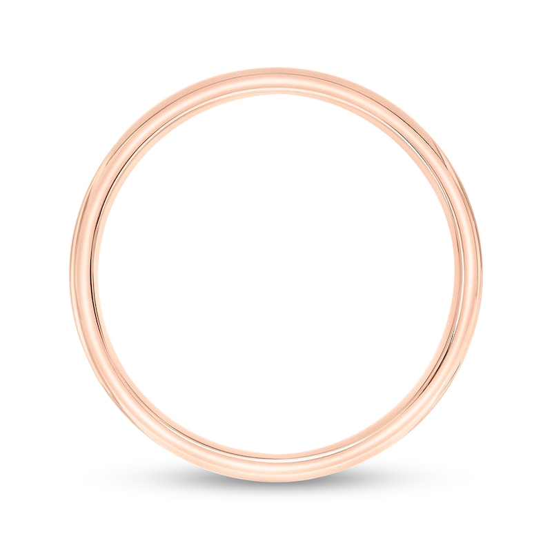 Men's 4.0mm Engravable Low Dome Comfort-Fit Wedding Band in 14K Rose Gold (1 Line)