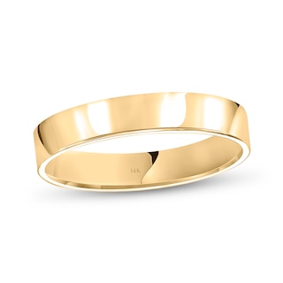 4.0mm Engravable Flat Anniversary Band in 14K Gold (1 Line)