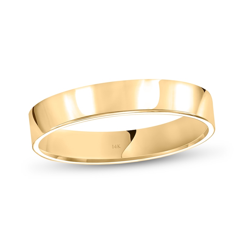 4.0mm Engravable Flat Anniversary Band in 14K Gold (1 Line)