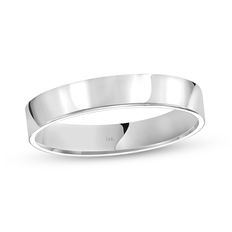 4.0mm Engravable Flat Anniversary Band in 14K White Gold (1 Line)