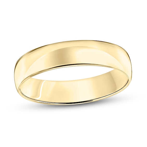 5.0mm Engravable Low Dome Comfort-Fit Wedding Band in 14K Gold (1 Line)