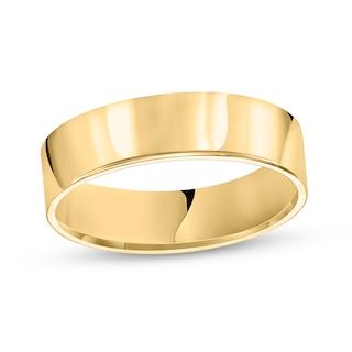 6.0mm Engravable Flat Anniversary Band in 14K Gold (1 Line)