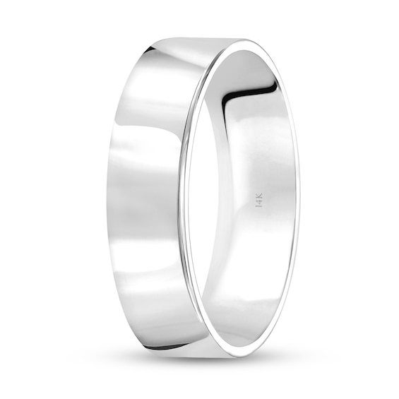 6.0mm Engravable Flat Anniversary Band in 14K Gold (1 Line
