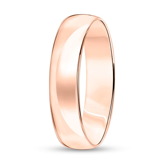 5.0mm Engravable Low Dome Comfort-Fit Wedding Band in 14K Rose Gold (1 Line)