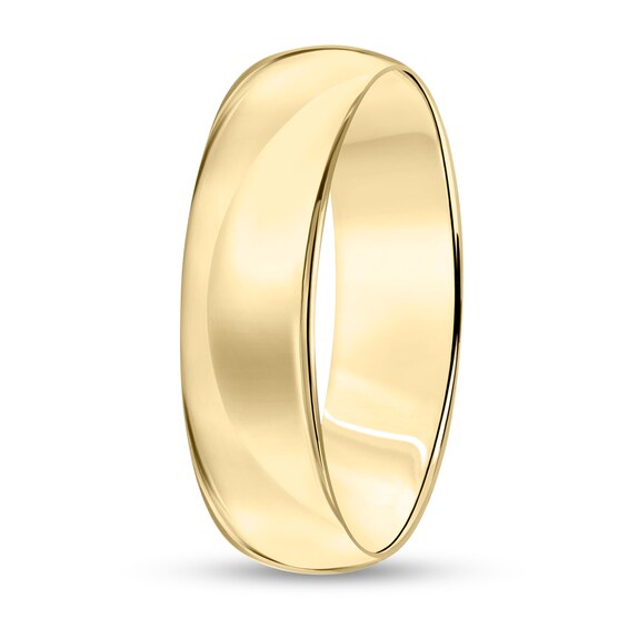 6.0mm Engravable Low Dome Comfort-Fit Wedding Band in 14K Gold (1 Line)