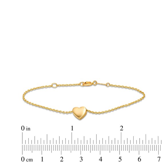 Child's Sliding Heart Adjustable Bracelet in 14K Gold - 6.0"