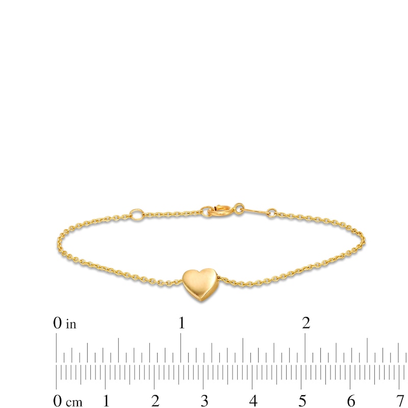 Main Image 3 of Child's Sliding Heart Adjustable Bracelet in 14K Gold - 6.0"