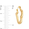 Thumbnail Image 3 of Diamond-Cut Heart-Shaped Hoop Earrings in Hollow 14K Gold
