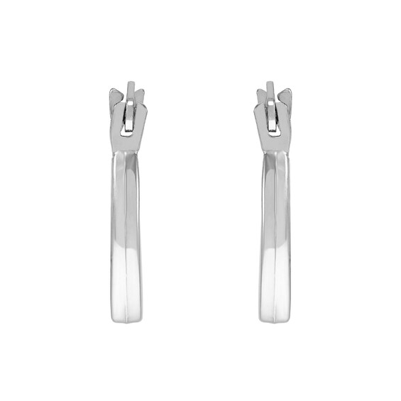 Child's 12.0mm Hoop Earrings in Hollow 14K White Gold