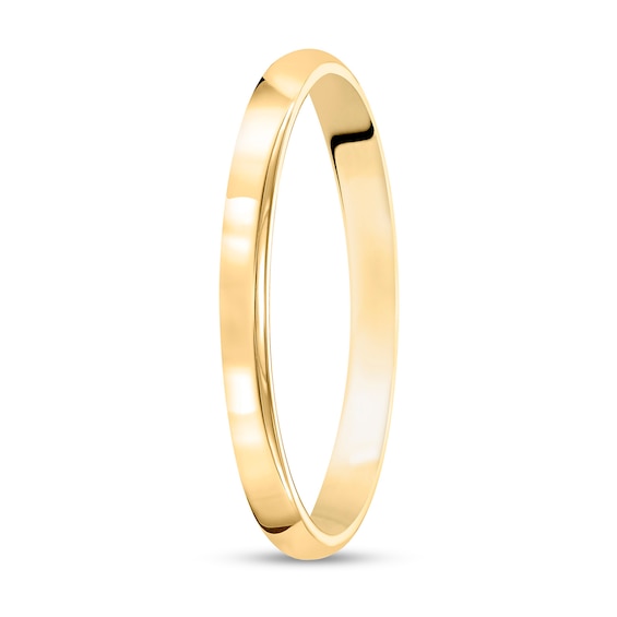 2.0mm Engravable Low Dome Comfort-Fit Wedding Band in 10K Gold (1 Line)
