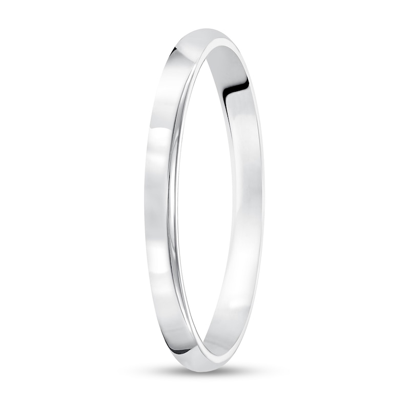 2.0mm Engravable Low Dome Comfort-Fit Wedding Band in 14K White Gold (1 Line)