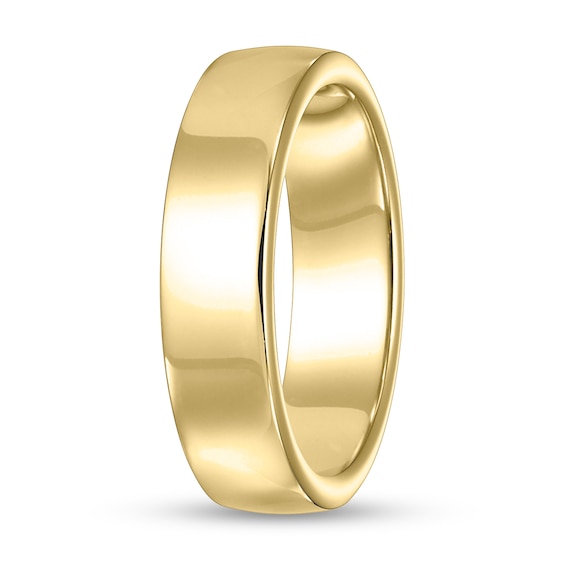 6.5mm Engravable Euro Wedding Band in 14K Gold (1 Line)