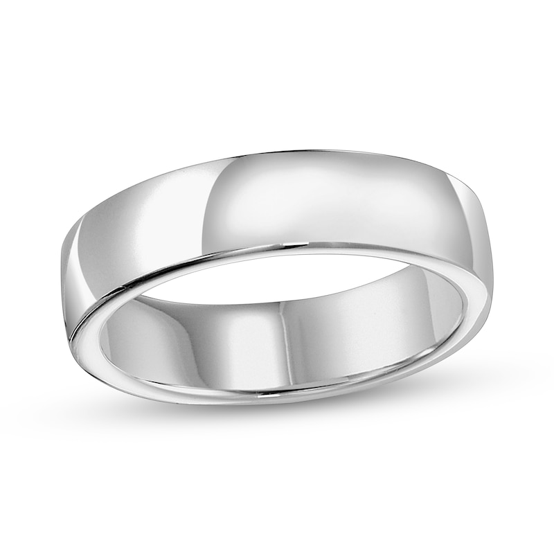 6.5mm Engravable Euro Wedding Band in 14K White Gold (1 Line)