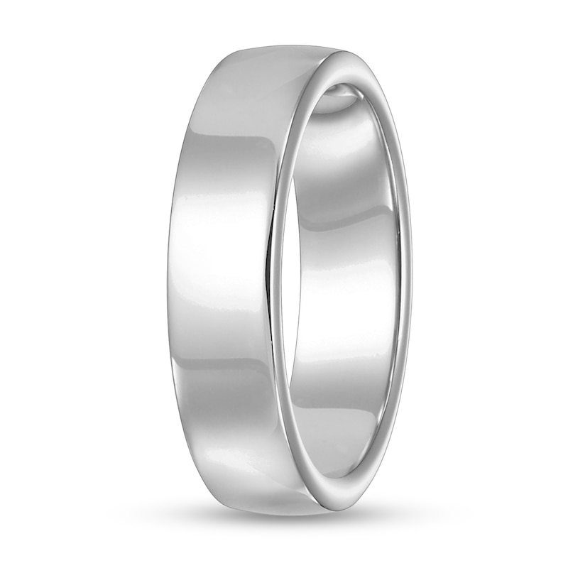 Mens Wedding Ring White Gold Flat Wedding Band Plain Matte Finish Ring 14K Rose Gold / 10.5