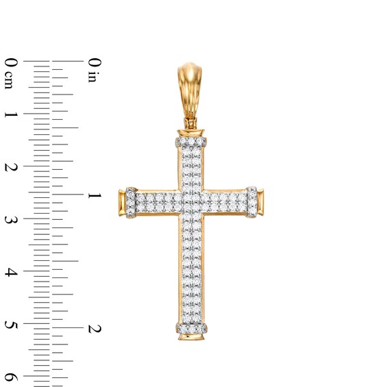 1 CT. T.w. Certified Lab-Grown Diamond Gothic-Style Cross Charm in 14K Gold (F/Si2)