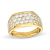 Thumbnail Image 0 of Men's 2 CT. T.W. Certified Lab-Created Diamond Triple Row Squared Ring in 14K Gold (F/SI2)