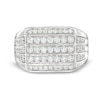 Thumbnail Image 4 of 1 CT. T.W. Certified Lab-Grown Diamond Squared Triple Row Ring in 14K White Gold (F/SI2)