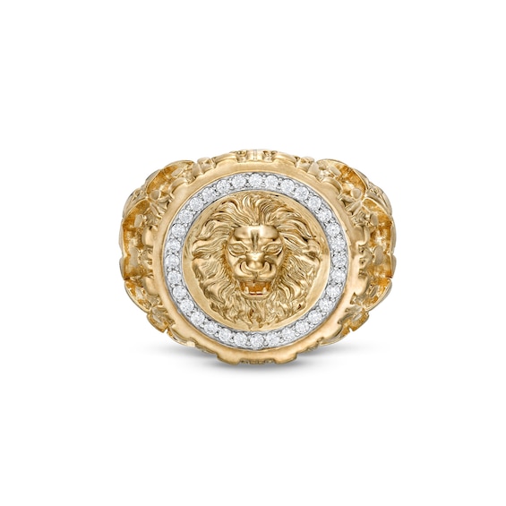 1/4 CT. T.w. Diamond Lion's Head Nugget Ring in 10K Gold