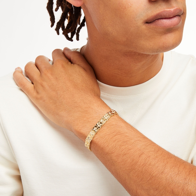 Main Image 2 of 9.0mm Nugget Link Bracelet in 10K Gold - 8.5"