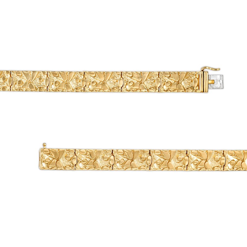 Main Image 3 of 9.0mm Nugget Link Bracelet in 10K Gold - 8.5"