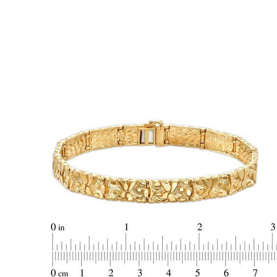 9.0mm Nugget Link Bracelet in 10K Gold - 8.5"