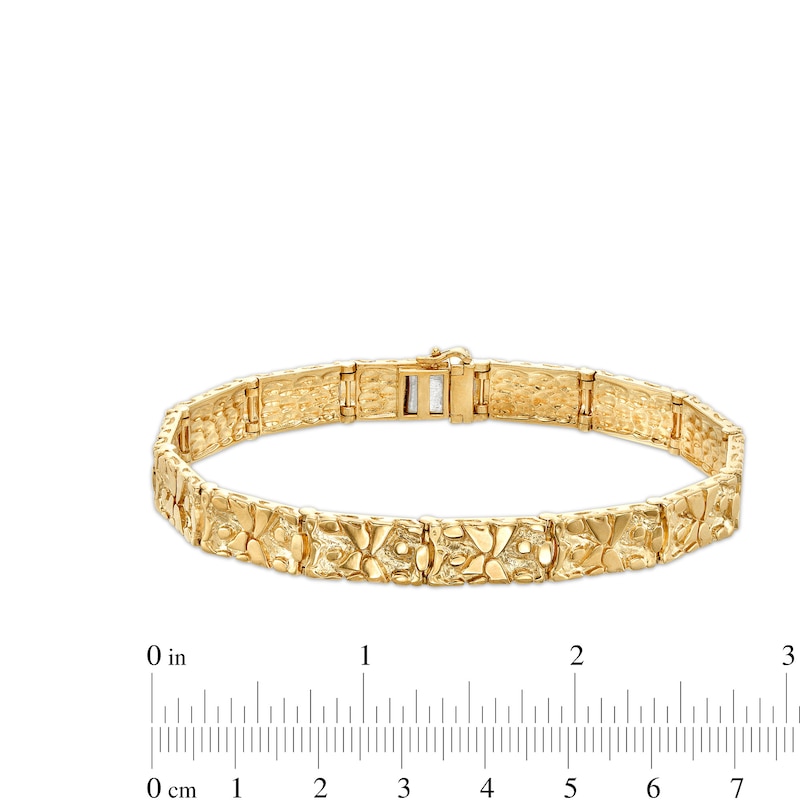 Main Image 4 of 9.0mm Nugget Link Bracelet in 10K Gold - 8.5"