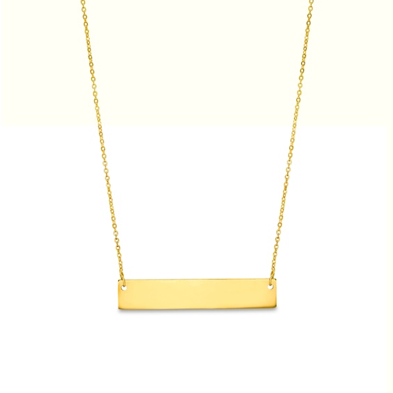 Polished Bar Necklace in 10K Gold
