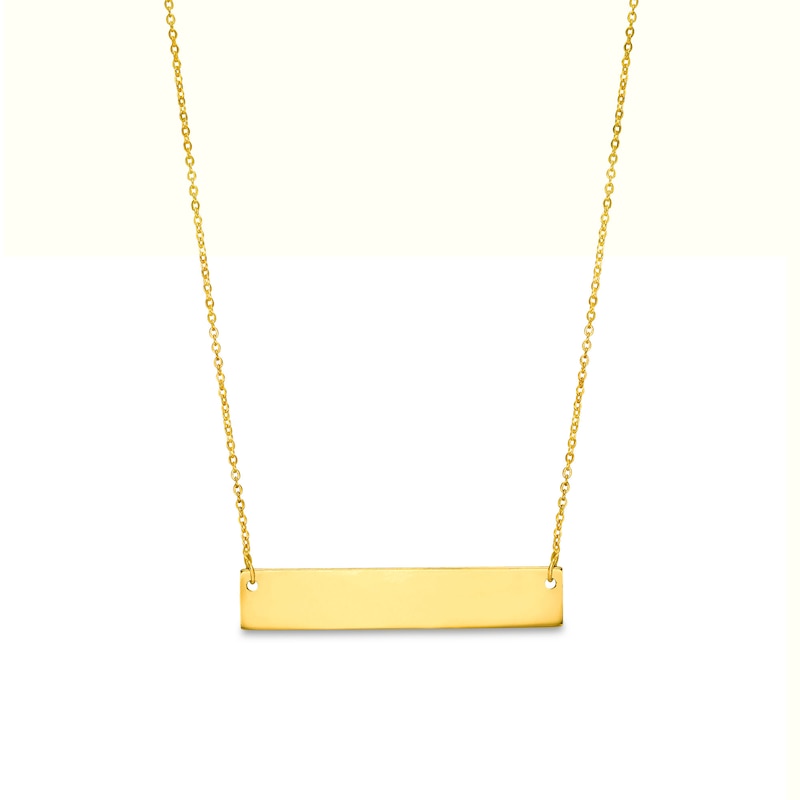 Main Image 1 of Polished Bar Necklace in 10K Gold
