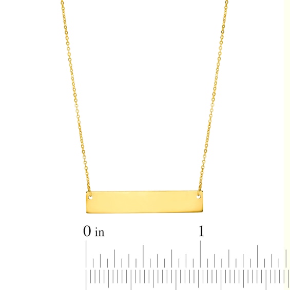 Polished Bar Necklace in 10K Gold