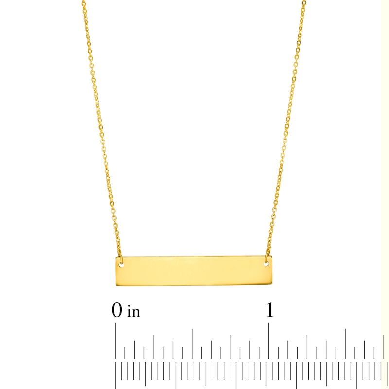 Main Image 3 of Polished Bar Necklace in 10K Gold