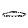 Thumbnail Image 1 of Alternating Black and White Lab-Created Sapphire Tennis Bracelet in Sterling Silver with Black Rhodium - 9.0"