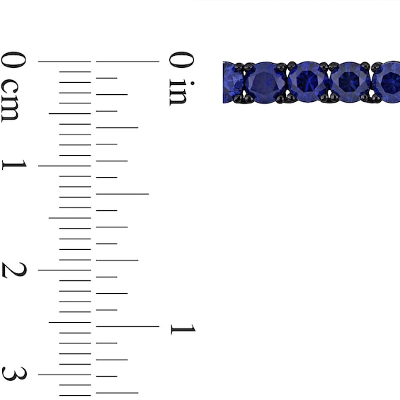 Blue Lab-Created Sapphire Tennis Bracelet in Sterling Silver with Black Rhodium - 9.0"
