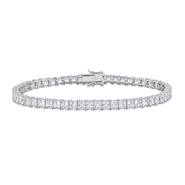 Square-Cut White Lab-Created Sapphire Tennis Bracelet in Sterling Silver - 8.75"