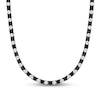 Thumbnail Image 1 of Men's Alternating Black and White Lab-Created Sapphire Tennis Necklace in Sterling Silver with Black Rhodium - 20"