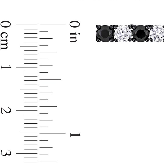 Men's Alternating Black and White Lab-Created Sapphire Tennis Necklace in Sterling Silver with Black Rhodium - 20"