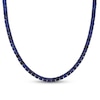 Thumbnail Image 1 of Men's Blue Lab-Created Sapphire Tennis Necklace in Sterling Silver with Black Rhodium - 20"