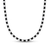 Thumbnail Image 0 of Men's Alternating Black and White Lab-Created Sapphire Tennis Necklace in Sterling Silver with Black Rhodium - 20"