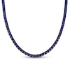 Thumbnail Image 0 of Men's Blue Lab-Created Sapphire Tennis Necklace in Sterling Silver with Black Rhodium - 20"