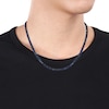 Thumbnail Image 1 of Men's Blue Lab-Created Sapphire Tennis Necklace in Sterling Silver with Black Rhodium - 20"