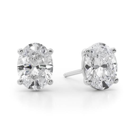1 CT. T.w. Oval Diamond Solitaire Stud Earrings in 14K White Gold (I/Si2)