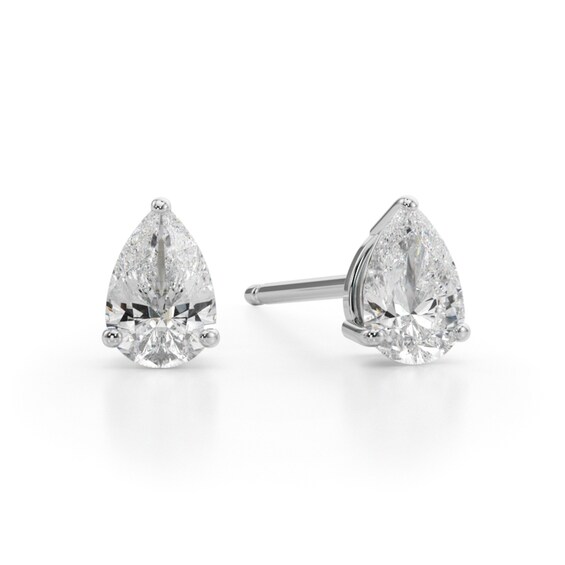 1/3 CT. T.w. Pear-Shaped Diamond Solitaire Stud Earrings in 14K White Gold (I/Si2)
