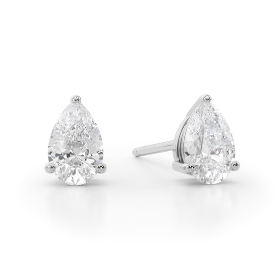1/2 CT. T.w. Pear-Shaped Diamond Solitaire Stud Earrings in 14K White Gold (I/Si2)