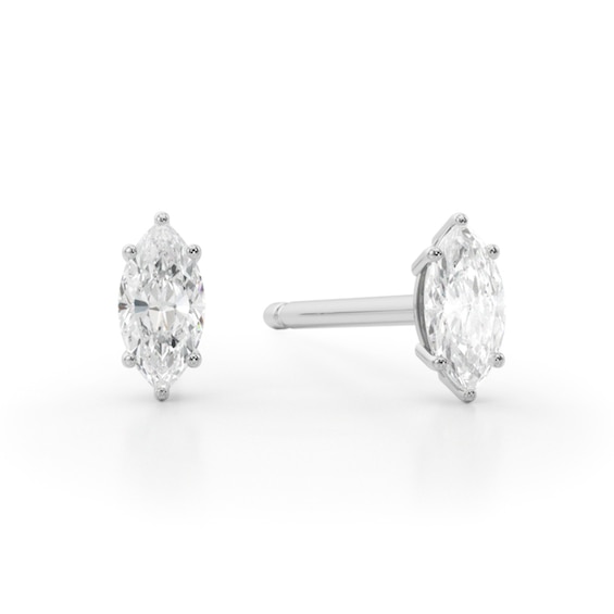 1/5 CT. T.w. Marquise-Cut Diamond Solitaire Stud Earrings in 14K White Gold (I/Si2)