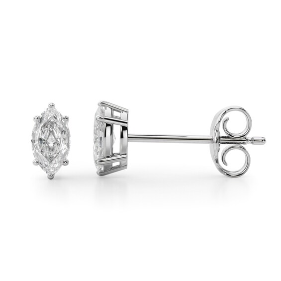 1/2 CT. T.w. Marquise-Cut Diamond Solitaire Stud Earrings in 14K White Gold (I/Si2)