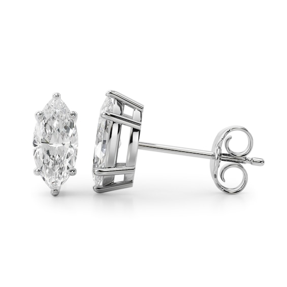 1 CT. T.w. Marquise-Cut Diamond Solitaire Stud Earrings in 14K White Gold (I/Si2)