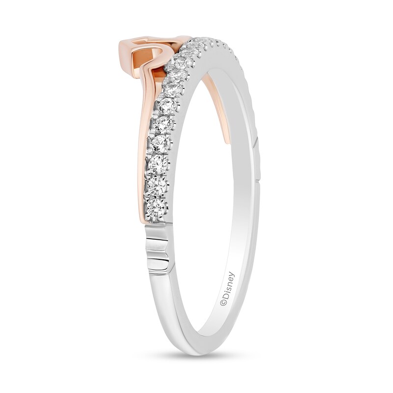Main Image 2 of Enchanted Disney Aurora 1/8 CT. T.W. Diamond Tiara Band in 14K Two-Tone Gold