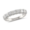 Thumbnail Image 1 of 1 CT. T.W. Baguette and Princess-Cut Diamond Alternating Band in 14K White Gold